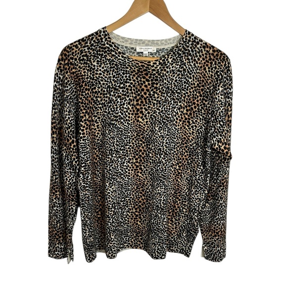 Equipment Femme Sweater Leopard Cheetah Animal Print 100% Wool Women's Size S - Picture 10 of 10